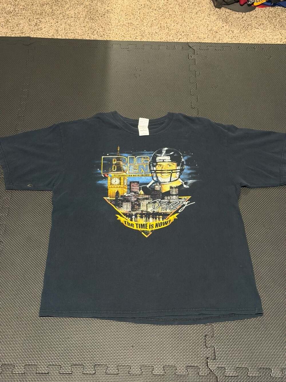 Big Ben Roethlisberger Pittsburgh Steelers Black T-Shirt XL